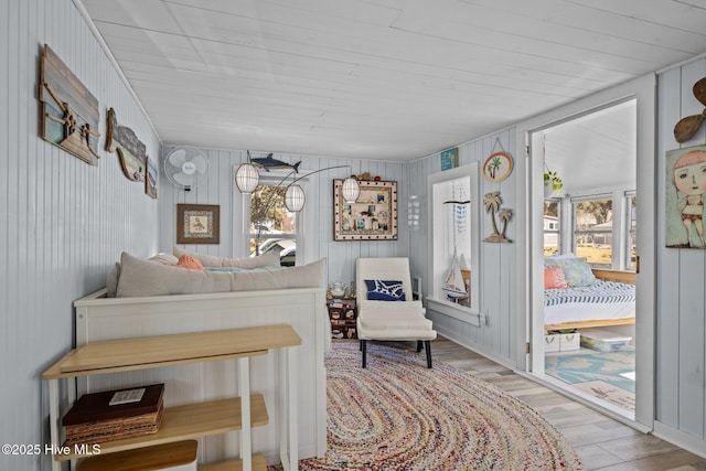 bedroom with light hardwood / wood-style flooring