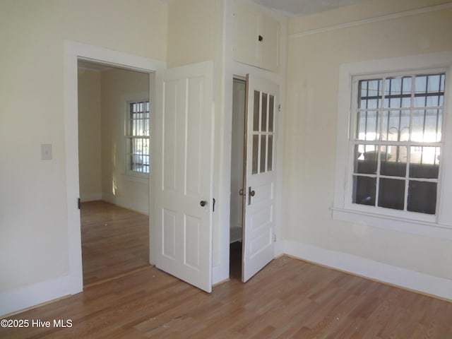 interior space with light hardwood / wood-style floors