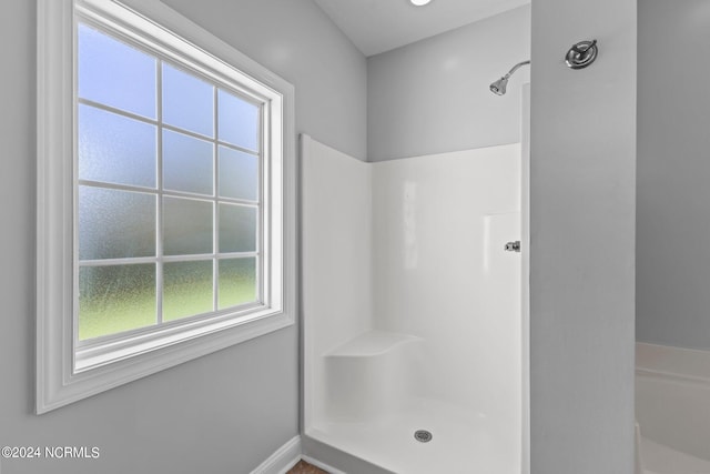 bathroom with a shower