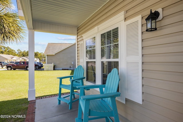 view of patio / terrace featuring covered porch