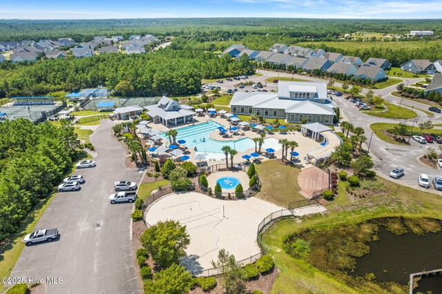 aerial view with a residential view