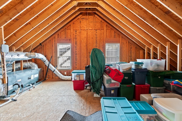 view of unfinished attic