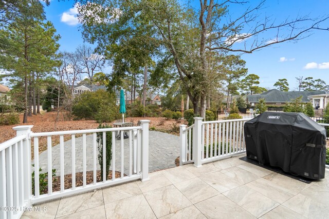 view of patio / terrace with a grill