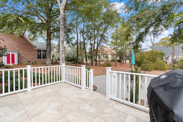 view of patio / terrace featuring area for grilling