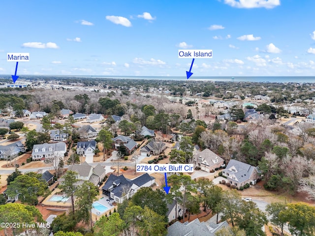 aerial view featuring a residential view