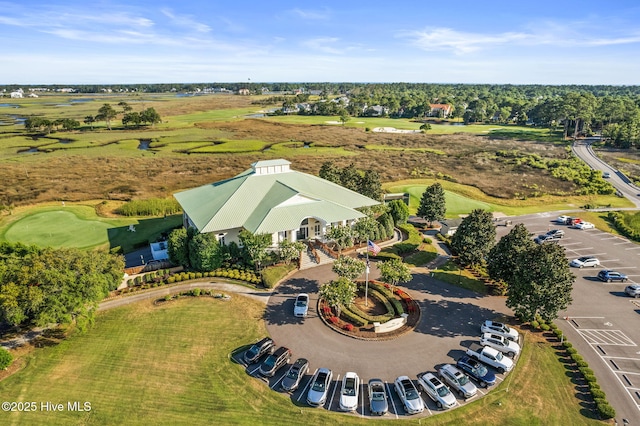 aerial view featuring view of golf course