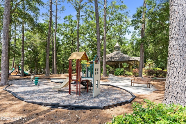 view of playground featuring a gazebo