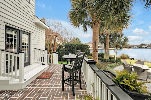 balcony with a water view