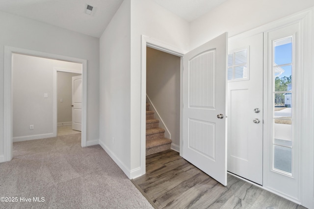 foyer featuring light hardwood / wood-style flooring