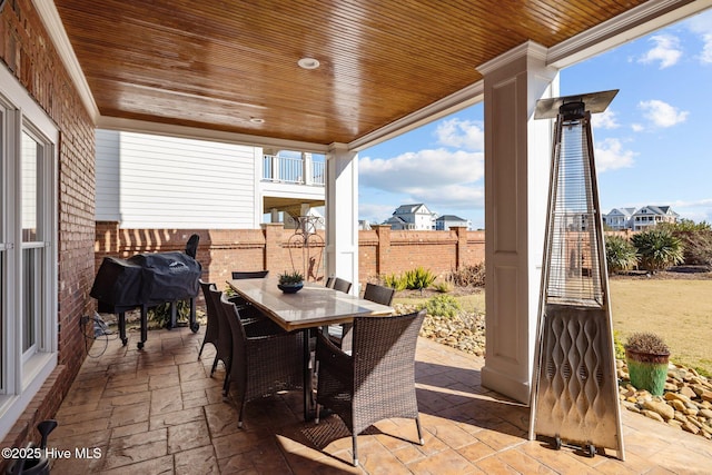 view of patio / terrace with a grill