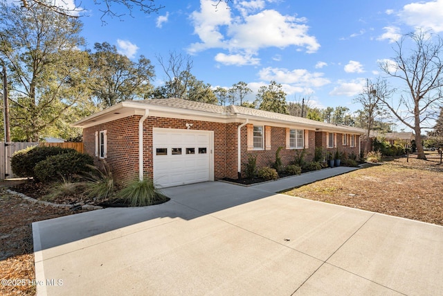 single story home with a garage