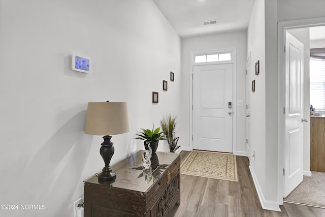 entryway featuring light hardwood / wood-style flooring