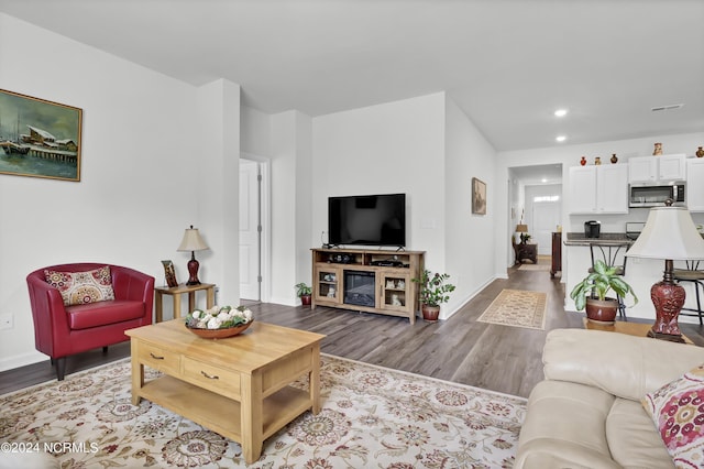 living room featuring light hardwood / wood-style flooring