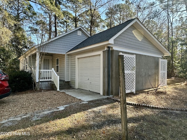 view of garage