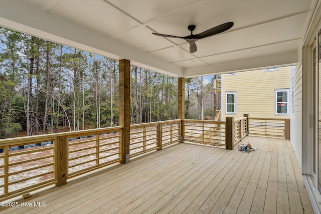 deck with ceiling fan