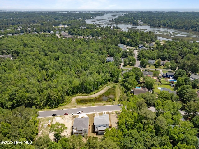 629 Vale Dr, Wilmington, NC 28411 - aerial view of property and surrounding area with a forest and a large body of water
