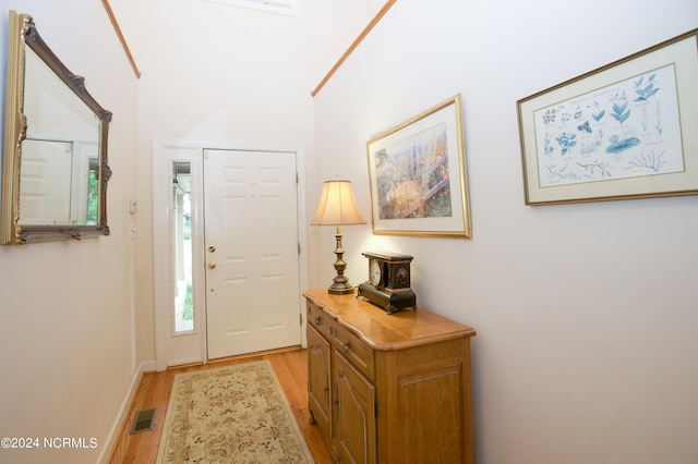 foyer featuring light hardwood / wood-style floors