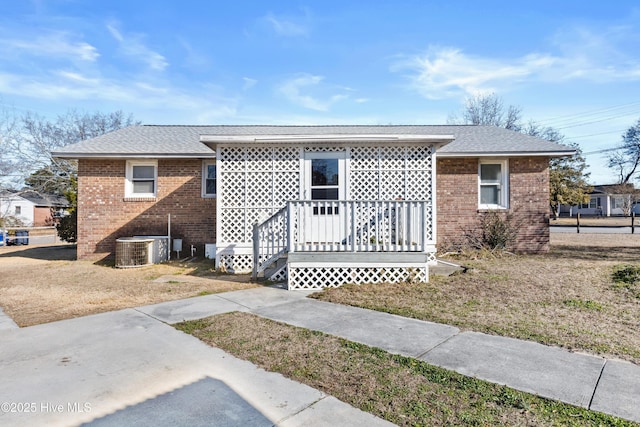 view of front of house with central AC unit