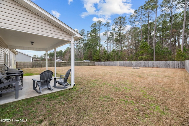 view of yard with a patio