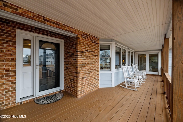 deck with covered porch