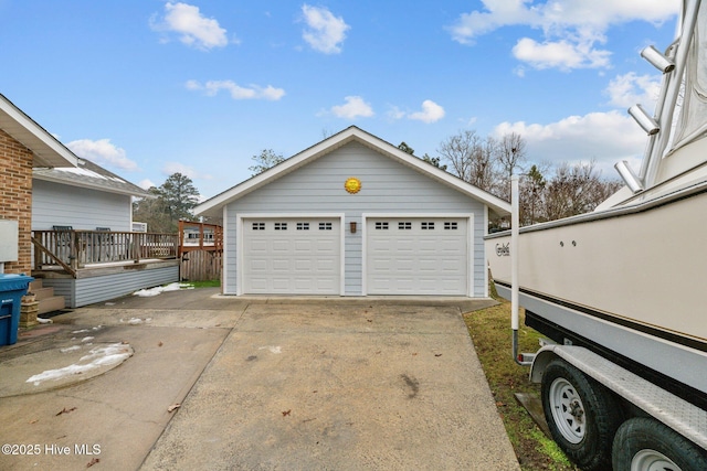 view of garage