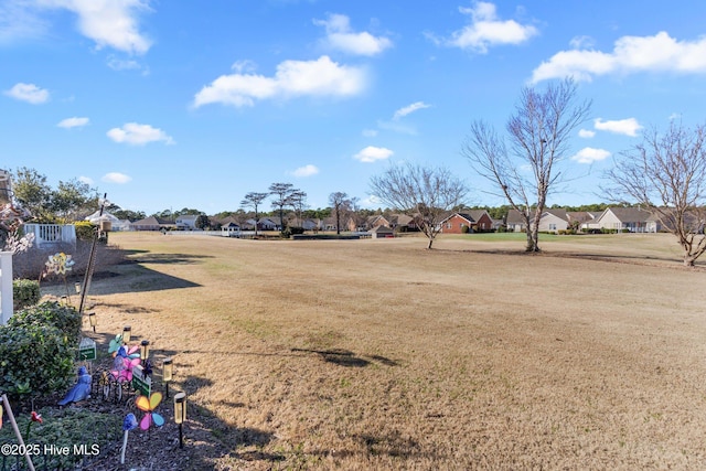 view of yard featuring a residential view and playground community