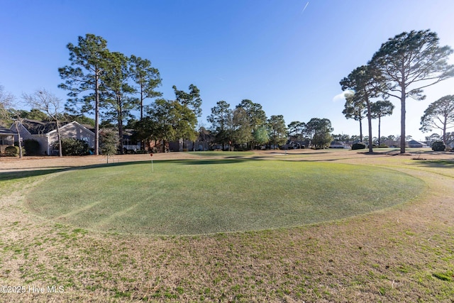 view of yard featuring view of golf course