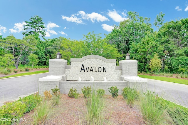 view of community sign