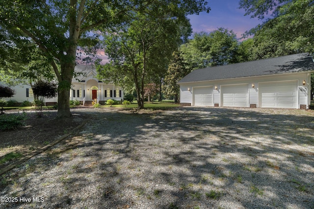 132 Lake Wood Dr, Edenton, NC 27932 - view of front of house featuring a garage and an outbuilding