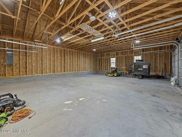 garage with electric panel