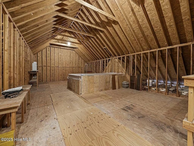 view of unfinished attic