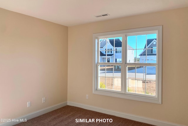 unfurnished room with carpet floors and plenty of natural light