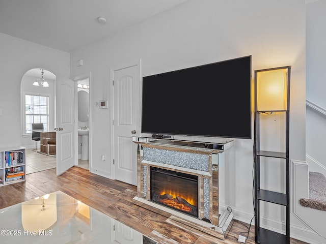 living room featuring hardwood / wood-style flooring