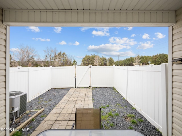 view of patio / terrace with central air condition unit