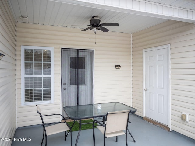 view of patio / terrace with ceiling fan