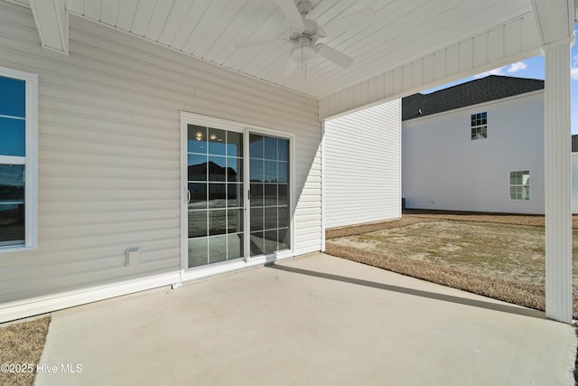 view of patio with ceiling fan