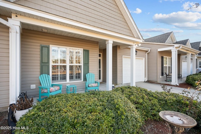 doorway to property with a garage