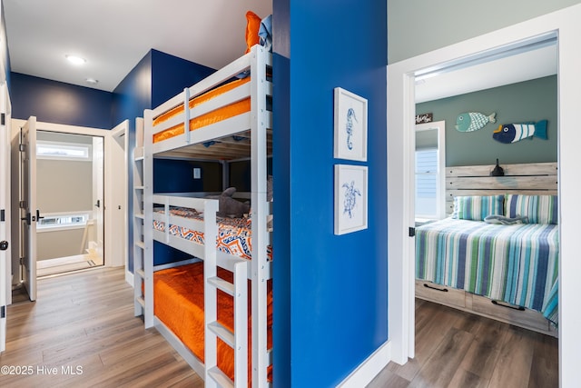 bedroom with wood-type flooring