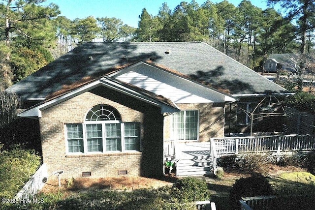 6104 Falcon Dr, New Bern, NC 28560 - view of front of home with a wooden deck