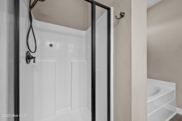 402 Kinroff Dr, Hubert, NC 28539 - bathroom with a shower stall and a garden tub