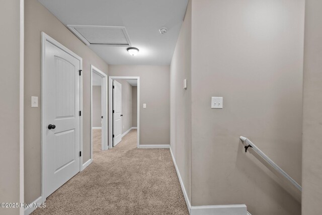 402 Kinroff Dr, Hubert, NC 28539 - corridor with an upstairs landing, carpet, and baseboards