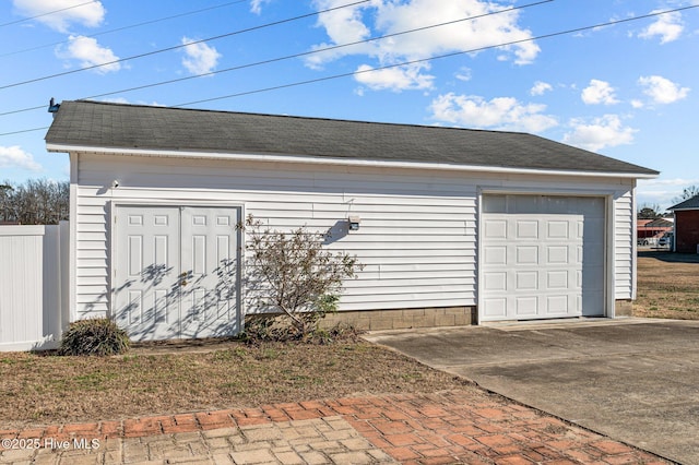 view of garage