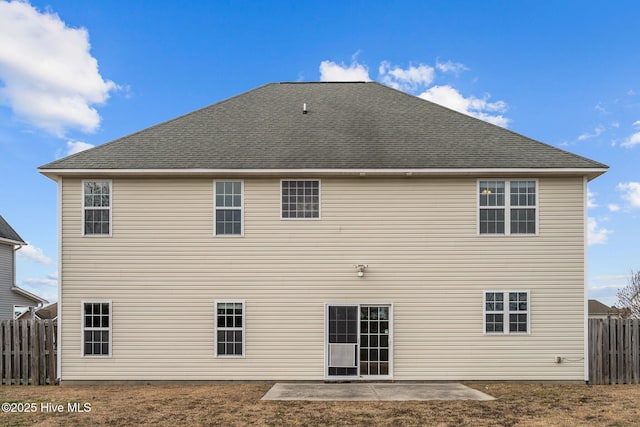 back of house with a patio area