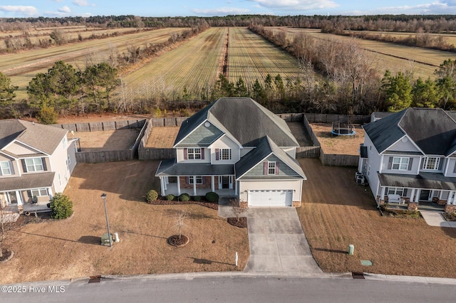 drone / aerial view featuring a rural view