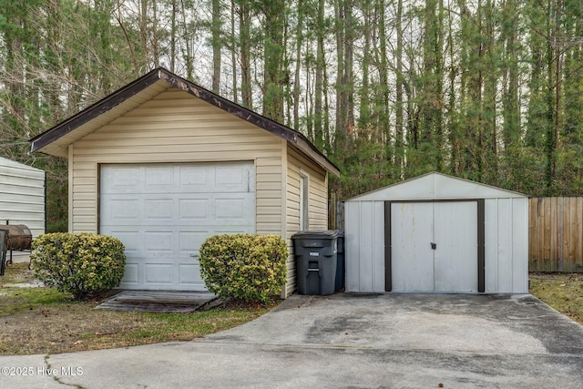 view of garage