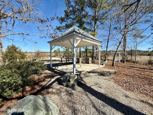 view of yard featuring a gazebo