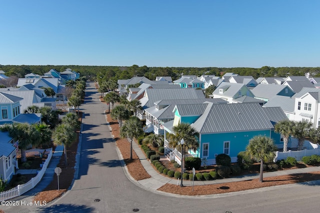 aerial view with a residential view