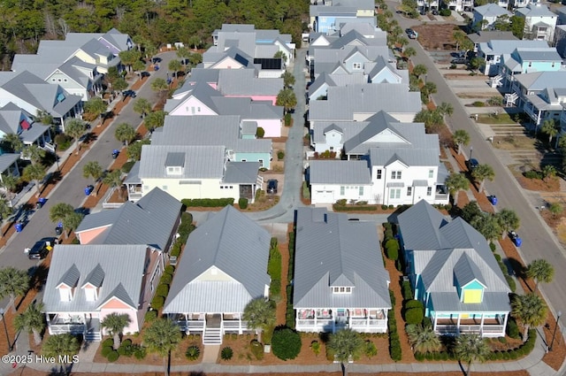 bird's eye view with a residential view