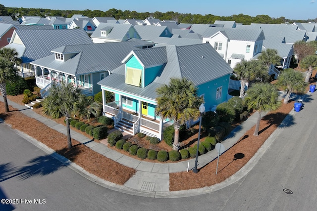 bird's eye view with a residential view