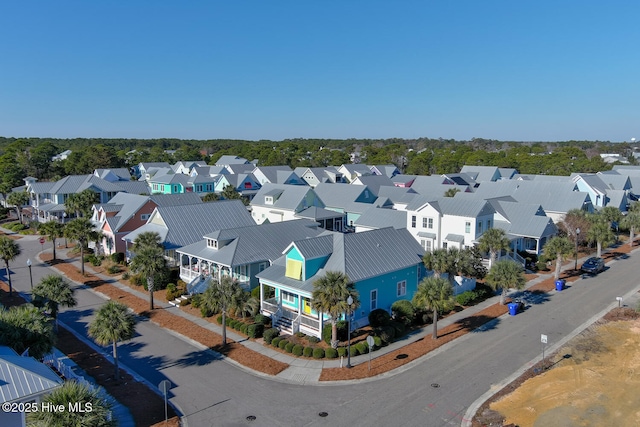 drone / aerial view with a residential view